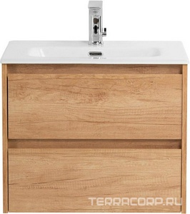 База под раковину подвесная с двумя выдвижными ящиками, 705х395хh500мм, (без раковины арт.BB700/390ETL), (цв.Rovere Nebrasca Nature),  ZZ BelBagno Kraft KRAFT 39-700/390-2C-SO-RNN