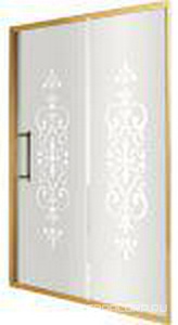 Дверь сдвижная 2-х секц. в нишу 166-172хh200см, (вход 71см), (правая/левая, профиль цв.золото, стекло прозр. с декором N6 + StarClean),  ZZ Samo Dolce Vita B7390 N6 ELO + StarClean