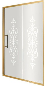 Дверь сдвижная 2-х секц. в нишу 166-172хh200см, (вход 71см), (правая/левая, профиль цв.золото, стекло прозр. с декором N6 + StarClean),  ZZ Samo Dolce Vita B7390 N6 ELO + StarClean