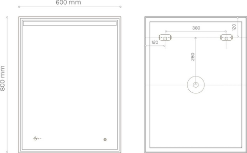 Зеркало прямоугольное 600х800 мм с подсветкой без подогрева  ZZ KVV Galaxy GX6080WH