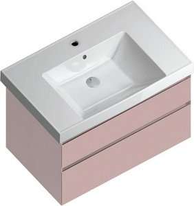 Тумба CUBO -80 см, подвесная, 2 выдвижной ящик , цв.мальва матовая ZZ Kerama Marazzi Cubo CUB.80.2\MAL