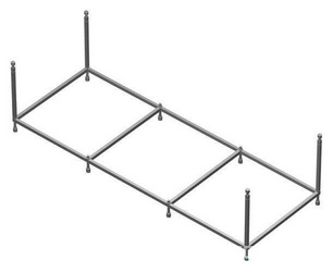 Монтажный комплект к акриловой ванне UNO /160х75/ (каркас, комплект креплений к стене,к фронтальной панели, слив-перелив хром) ZZ