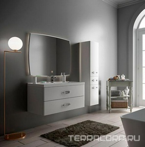 Пенал подвесной FUJI 340x350x1550 мм, праый, цвет белый ZZ Mirsant Fuji УТ000043900