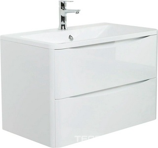 База под раковину подвесная с двумя выкатными ящиками, 800x450x500мм, без раковины, (цв.Bianco Lucido), Acqua ZZ BelBagno ACQUA ACQUA-800-2C-SO-BL