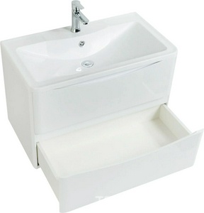 База под раковину подвесная с двумя выкатными ящиками, 800x450x500мм, без раковины, (цв.Bianco Lucido), Acqua ZZ BelBagno ACQUA ACQUA-800-2C-SO-BL