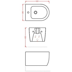 Биде подвесное 36х52см, крепёж в компл., (цв.белый),  ZZ ArtСeram Monet MNB001 01; 00