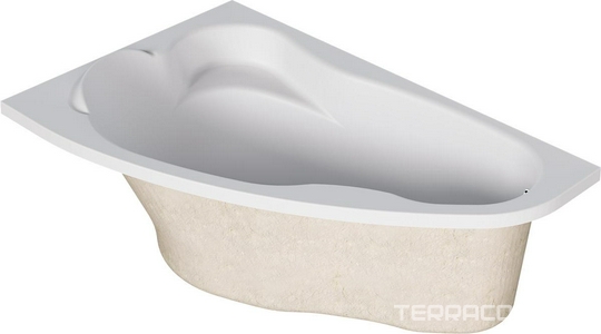 Ванна угловая  140х90 см Левая  акриловая, без каркаса, слива-перелива, цвет белый ZZ 1Marka Lil 01лил1490л