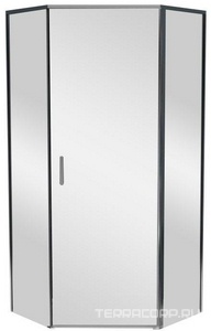 Душевой уголок 900х900хh1950мм, 5-ти угольный, распашная дверь с 2 неподв.сегментами, правая/левая, (стекло прозр.5мм, фурнит. цв.хром),  ZZ BelBagno Uno-195 UNO-195-P-1-90-C-Cr