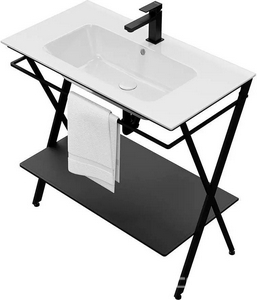 Металлическая структура для раковины PIANO Next напольная 85 см, цв.черный матовый Kerama Marazzi Piano Next PIA.N.85\BLK