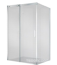 Душевое ограждение 1000x800х1950мм, прямоуг., сдвижная дверь, боковая стенка, правая/левая, (стекло прозрачн.8мм, фурн.цв.хром), Acqua ZZ