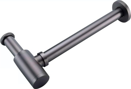 Сифон бутылочный для раковины, БЕЗ донного клапана, цв.оружейная сталь ZZ Boheme Универсал 609-GM