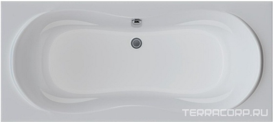 Ванна DINAMIKA 170*80 см, акриловая, расположение слива по центру, без каркаса, слива-перелива, цвет белый ZZ