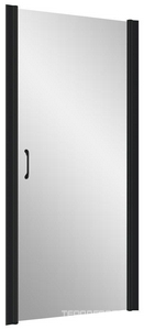 Дверь в нишу , 80*190 см, универсальное, профиль чёрный матовый, стекло прозрачное ZZ Vegas Glass EP EP 80 02M 01