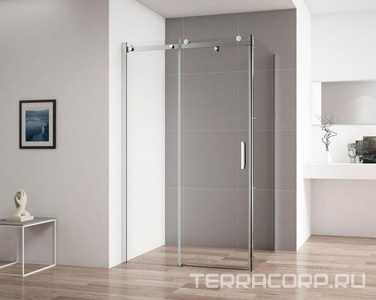 Душевой уголок 1400х900х1900 мм, 2 сегм-раздвиж, вход 605 мм,2 неподвиж.( стекло-прозрачное 8 мм, профиль-хром), Stylus  ZZ Cezares Stylus-Soft STYLUS-SOFT-AH-1-140/90-C-Cr