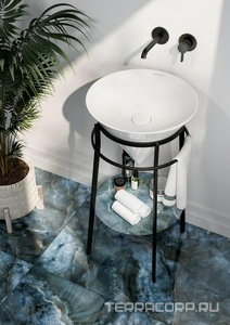 Смеситель  настенный для раковины, внешняя часть, черный матовый, (БЕЗ внутр части 27852KM.00.000) , ZZ Kerama Marazzi LINEA 71028EKM.01.093