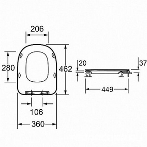 Крышка-сиденье для унитазов MODERN LIFE для E77725-0, с микролифтом, тонкое Jacob Delafon Modern life E77168-0