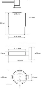 Дозатор для жидкого мыла, настенный, (цв.белый мат./ стекло мат.),  ZZ Bemeta White 104109104