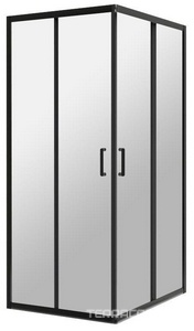 Душевой уголок 1000х1000хh1950мм, квадрат, (стекло прозрачн.5/4мм, фурн.цв.черный),  ZZ BelBagno Uno-195 UNO-195-A-2-100-C-NERO