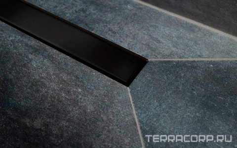 Дренажн.канал 750мм, готов.компл, сифон d50 вых.вбок,48л/мин, затвор(сухой/гидро), мин h монтаж 62мм, 2х стор.вставка цв.черный мат/под плитку, CFL ZZ Pestan Confluo Frameless Line 13701321