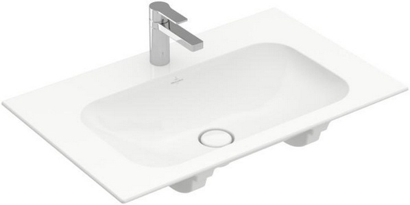 Раковина 800х500мм, 1 отв. д/смес., с переливом, запираемый клапан с кепамич.крышкой в компл., (цв.R1 White ceramicplus),  ZZ Villeroy & Boch Finion 416480R1