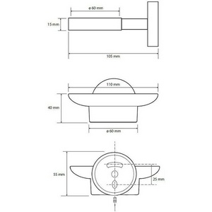 Мыльница настенная, (цв.медное матовое золото/стекло мат.),  ZZ Bemeta Amber 155108042