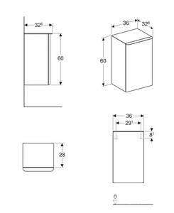 Шкафчик-пенал 33х36х60 см с одной дверцей, правый, цвет пекан,  Square ZZ Geberit Smyle 500.359.JR.1