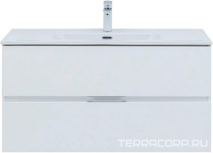 Тумба подвесная 100 см, 2 ящика, без раковины арт.254365 , цв.белый матовый Aquanet Алвита 277518