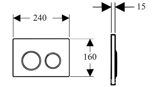 Кнопка для инсталляции, пластик, цв.черный/золото, круглые клавиши ZZ Boheme black 663