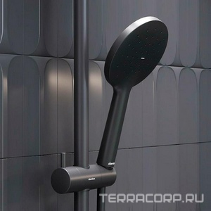 Душевая стойка для душа, верхний душ 230 мм, ручной душ, цвет черный Damixa Jupiter 977780300