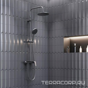 Душевая стойка для душа, верхний душ 230 мм, ручной душ, цвет черный Damixa Jupiter 977780300