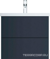 Тумба под раковину Gem, подвесная, 60 см, 2 ящика push-to-open, цвет графит матовый