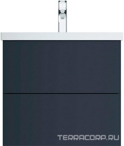 Тумба под раковину , подвесная, 60 см, 2 ящика push-to-open, цвет графит матовый AMPM Gem M90FHX06022GM