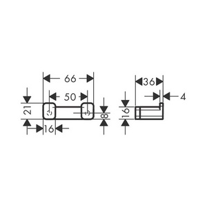 Крючок двойной (цв.шлиф.черный хром),  Hansgrohe AddStoris 41755340