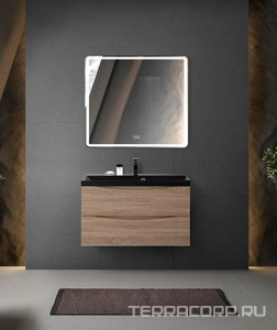 База под раковину подвесная с 2 выдвиж ящиками, 900х450x500мм, без раковины, (цв.Rovere Bianco),  ZZ BelBagno Marino MARINO-900-2C-SO-WO-P