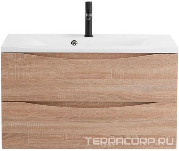 База под раковину подвесная с 2 выдвиж ящиками, 900х450x500мм, без раковины, (цв.Rovere Bianco),  ZZ BelBagno Marino MARINO-900-2C-SO-WO-P