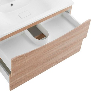 База под раковину подвесная с 2 выдвиж ящиками, 900х450x500мм, без раковины, (цв.Rovere Bianco),  ZZ BelBagno Marino MARINO-900-2C-SO-WO-P