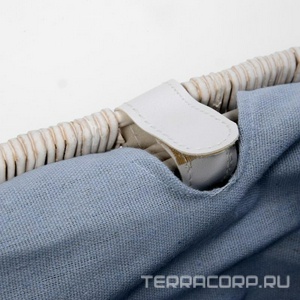 Корзина для белья Wasserkraft Lippe WB-450-M белая, напольная, средняя, 42x50 см, 63 л., откидная крышка, материал Хлопок/Ива, ZZ Wasserkraft lippe WB-450-M