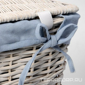 Корзина для белья Wasserkraft Lippe WB-450-M белая, напольная, средняя, 42x50 см, 63 л., откидная крышка, материал Хлопок/Ива, ZZ Wasserkraft lippe WB-450-M