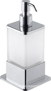 Дозатор для жидкого мыла, настольный, (цв.хром / стекло мат.),  ZZ Bemeta Plaza 140109161