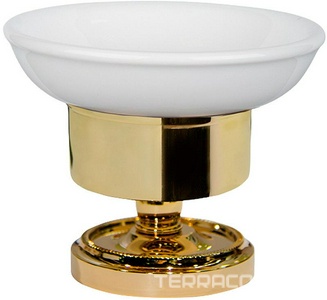 Мыльница настольная (цв.золото/керамика),  ZZ TW Collection Bristol TWBR160oro