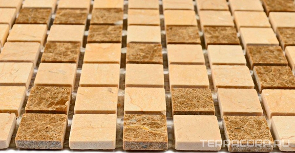 Мозаика Bonaparte Мозаика из натурального камня Sevilla-15 slim (Matt) (15x15x4) 30,5x30,5 Комбинированный 