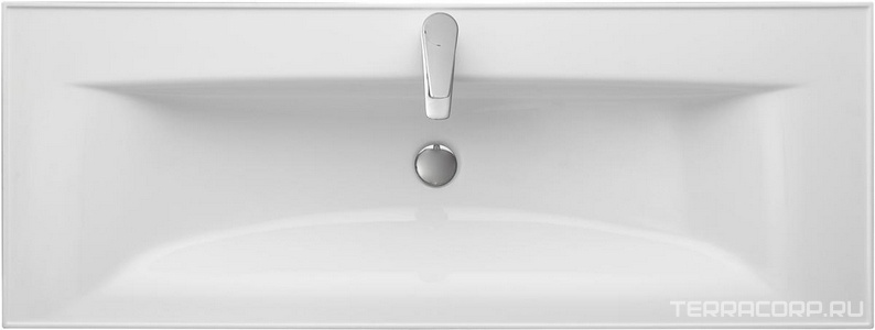 Раковина Айрис 120 см литой мрамор, цвет белый  ZZ Aquaton Абсолют 1A729631AG010