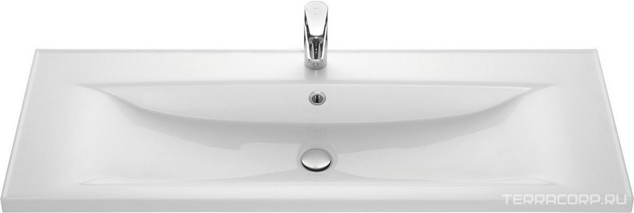 Раковина Айрис 120 см литой мрамор, цвет белый  ZZ Aquaton Абсолют 1A729631AG010