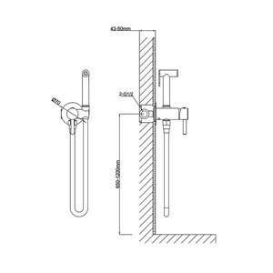 Смеситель совмещённый с гигиеническим душем, готовый комплект: лейка, шланг, скрытая часть, (цв.брашированное зотоло), Vincea ZZ Vincea Универсал VHFW-101BG