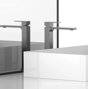 Смеситель для раковины, Высокий, без д/к, (цв.вороненая сталь),  ZZ Vincea Cube VBF-1C02GM