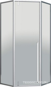 Душевой уголок 900х900хh1950мм, 5-ти угольный, распашн.дверь правая/левая, с 2 неподв.сегмент.(ст.прозр.6мм Easy Clean, фурнит.цв.хром),  ZZ Vincea Penta VSP-3P900CL