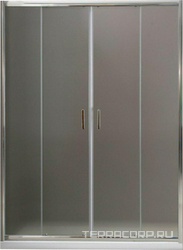 Дверь для душа, в нишу 1700хh1850мм, раздвижная, 2 двери, 2 неподв.секции, правая/левая, (стекло рифленое Punto 5мм, фурн.цв.хром), Uno ZZ