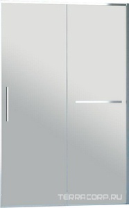 Дверь для душа, в нишу 1500хh2000мм, раздвижн, 1 дверь, 1 неподв.секция, правая/левая, (стекло прозрач 6мм Easy Clean, фурн.цв.хром),  ZZ Vincea Slim Soft VDS-1SS150CL