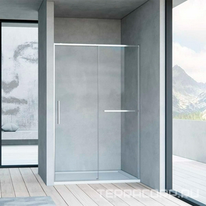 Дверь для душа, в нишу 1500хh2000мм, раздвижн, 1 дверь, 1 неподв.секция, правая/левая, (стекло прозрач 6мм Easy Clean, фурн.цв.хром),  ZZ Vincea Slim Soft VDS-1SS150CL