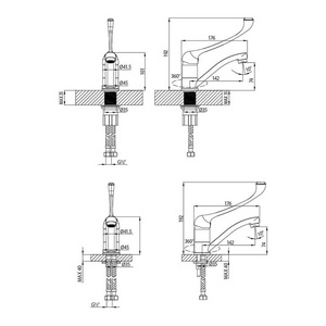 Смеситель для раковины, с локтевой рукояткой, хром ZZ Lemark Project LM4637C